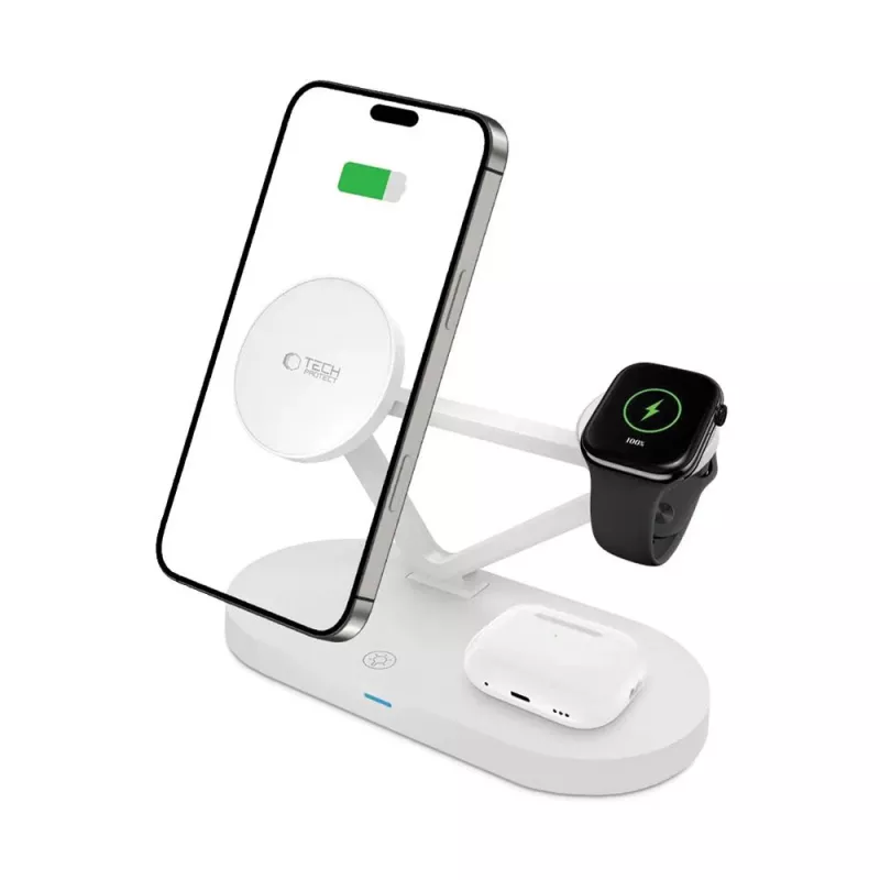 Tech-Protect QI15W-A41 3IN1 MagSafe Wireless Charging Station Weiß