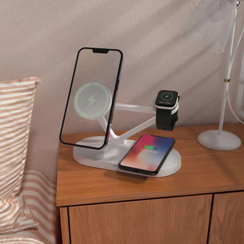 Tech-Protect QI15W-A41 3IN1 MagSafe Wireless Charging Station Weiß