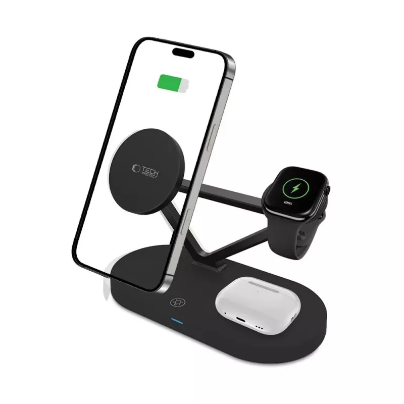 Tech-Protect QI15W-A41 3IN1 MagSafe Charging Stand Black