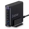 TECH-PROTECT DC240W-GAN 6-Port Desktop Charger PD 240W / QC3.0 Black