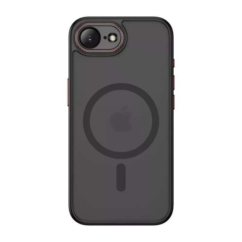 Tech-Protect Magcam Magsafe iPhone 16E / 17E Matt Schwarz/Rot
