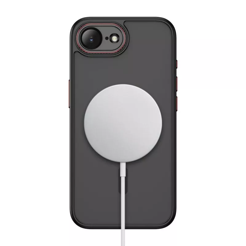 Tech-Protect Magcam Magsafe iPhone 16E / 17E Matt Schwarz/Rot