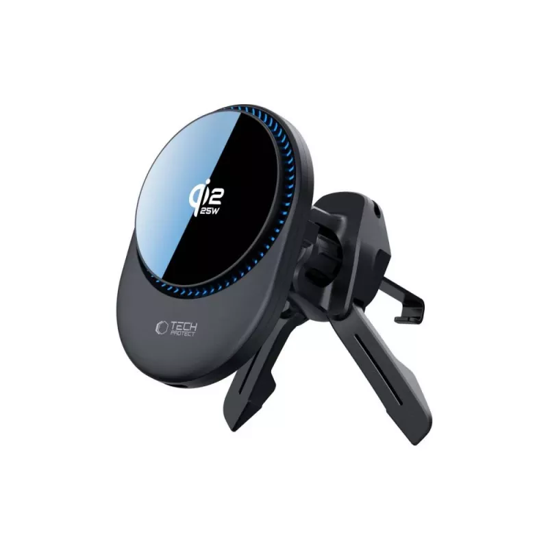 TECH-PROTECT V21 Magnetic MagSafe Dashboard & Vent Car Mount Wireless Charger 25W Qi2 Schwarz
