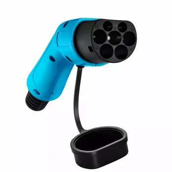 Akyga AK-SC-E16 Typ-2-EV-Ladestecker, dreiphasig, 32 A, blau