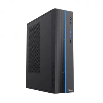 Akyga AK-302-01BL SFF-PC-Gehäuse, Micro-ATX / Mini-ITX, USB-C + 2x USB 3.0 + USB 2.0, ohne Netzteil, schwarz