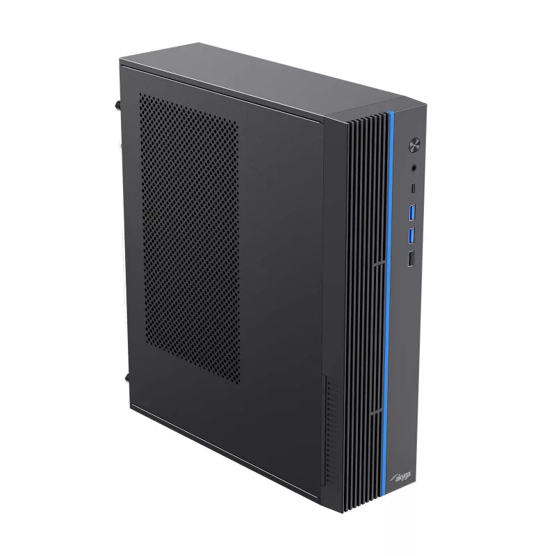 Akyga AK-302-01BL SFF-PC-Gehäuse, Micro-ATX / Mini-ITX, USB-C + 2x USB 3.0 + USB 2.0, ohne Netzteil, schwarz
