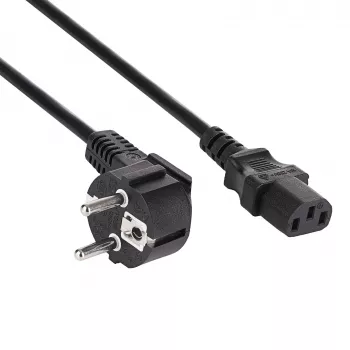 Akyga AK-PC-08S Netzkabel CEE 7/7 (Schuko) auf IEC C13, 3 x 1,5 mm² Kupfer, 10 m, Schwarz