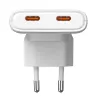 Akyga AK-CH-32 flaches GaN-USB-C-Ladegerät 65 W, 2 x USB-C PD, Weiß