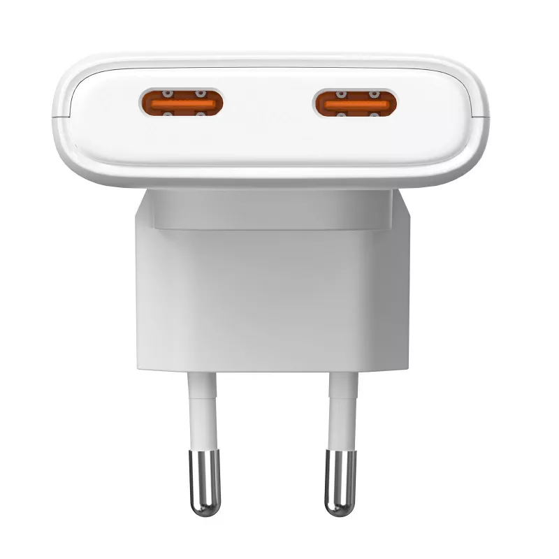 Akyga AK-CH-32 flaches GaN-USB-C-Ladegerät 65 W, 2 x USB-C PD, Weiß