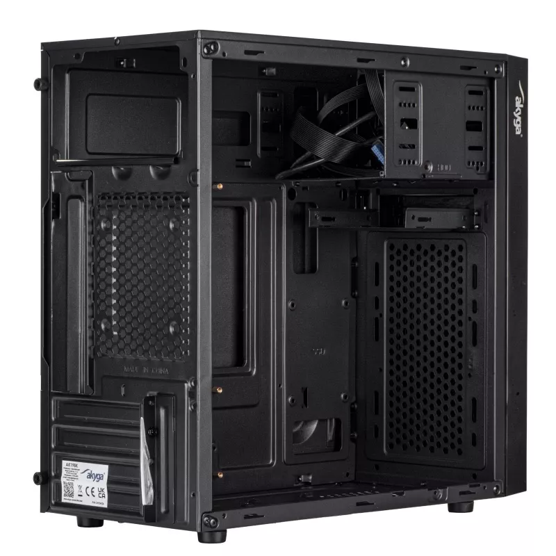 Akyga AK19BK Micro-Tower-PC-Gehäuse, Micro-ATX / Mini-ITX, USB-C + USB 3.0 + 2x USB 2.0, ohne Netzteil, schwarz