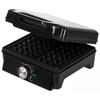 Adler AD 3088 Waffeleisen für 2 große Waffeln, 1600 W (max. 2000 W), Antihaftplatten, regelbare Temperatur, schwarz (AD 3088)