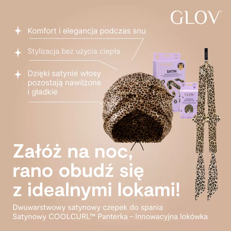 GLOV zweilagige Satin-Schlafhaube, Leopardenmuster