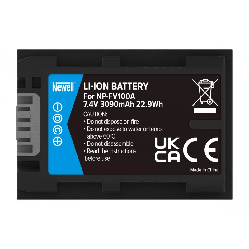 Newell Ersatzakku für Sony NP-FV100A, 3900mAh, 7,2V, Li-Ion, Schwarz