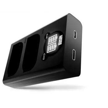 Newell Dual-Channel USB-C Charger DL-USB-C für Panasonic DMW-BLK22 Akku Schwarz