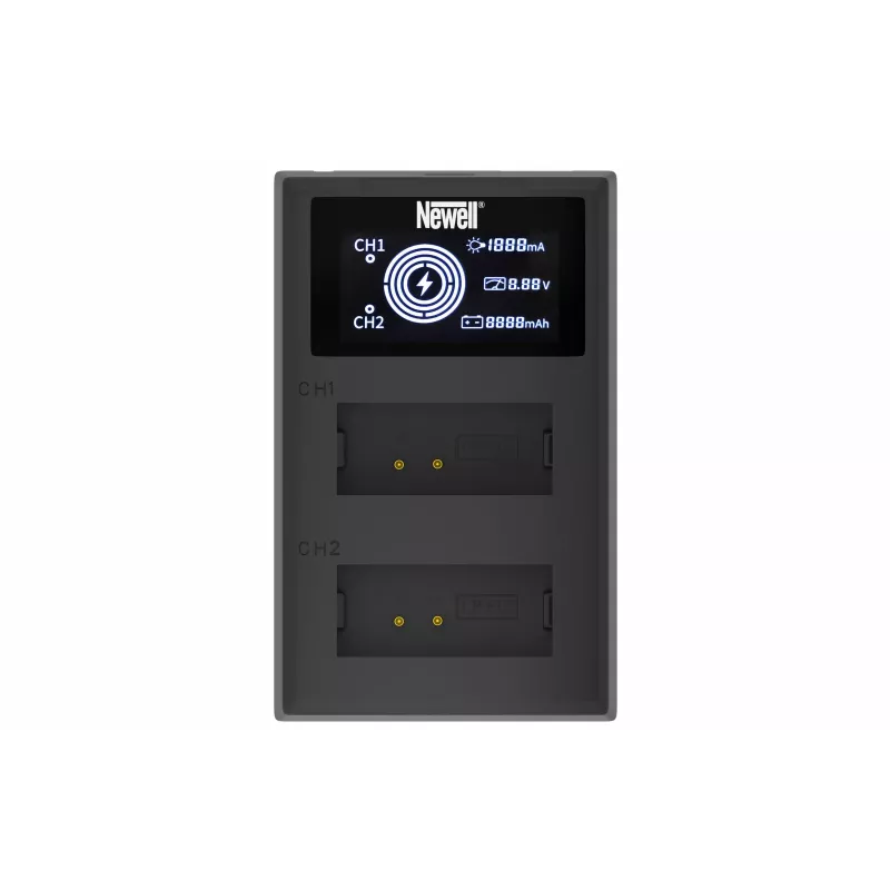 Newell Dual-Channel FDL-USB-C Ladegerät für Canon LP-E12 Akkus