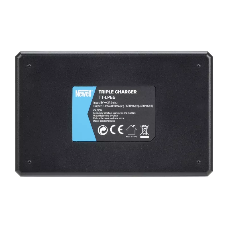 Newell TT-USB-C Triple Channel Charger für Canon LP-E6 Akkus
