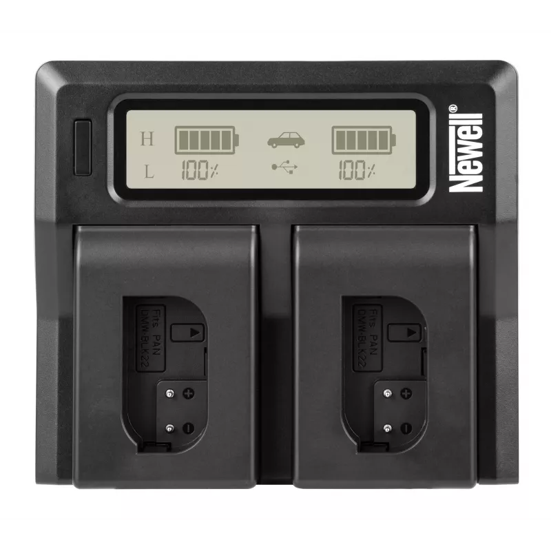 Newell DC-LCD Dual-Channel Charger für Panasonic DMW-BLK22 Akkus