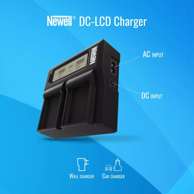 Newell DC-LCD Dual-Channel Charger für Panasonic DMW-BLK22 Akkus