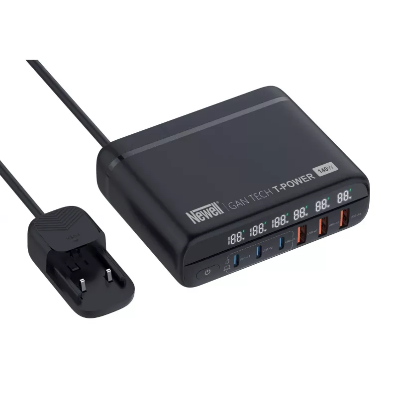 Newell GaN Tech T-Power 140 W Netzwerkladegerät mit Adapterset