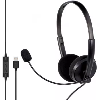 MOZOS MTX1091ECO Kabelgebundenes On-Ear-Headset mit Mikrofon USB-A
