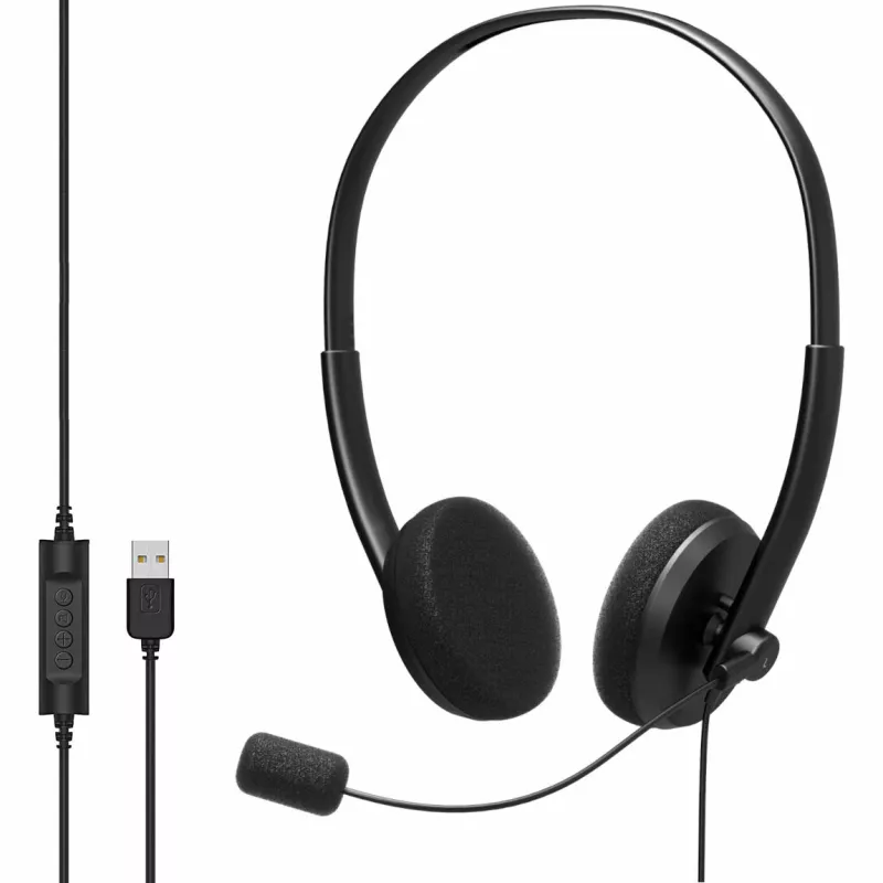 MOZOS MTX1091ECO Kabelgebundenes On-Ear-Headset mit Mikrofon USB-A