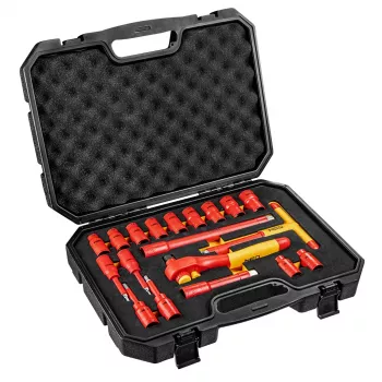 NEO TOOLS 1000V Isolierter Steckschlüsselsatz, 19-teilig, 1/2 Zoll Antrieb, Chrom-Vanadium-Stahl, VDE-zertifiziert