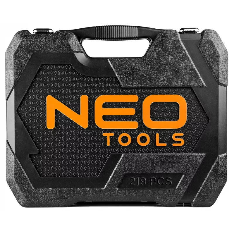 NEO TOOLS Steckschlüsselsatz 1/4 inch, 3/8 inch, 1/2 inch Antrieb, 219-teilig, Chrom-Vanadium-Stahl