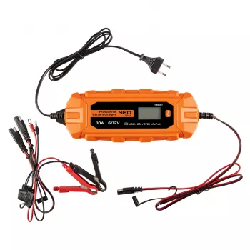 NEO TOOLS Automatic Charger 10A/160W, 3-200Ah, für Blei-Säure / AGM / GEL Batterien