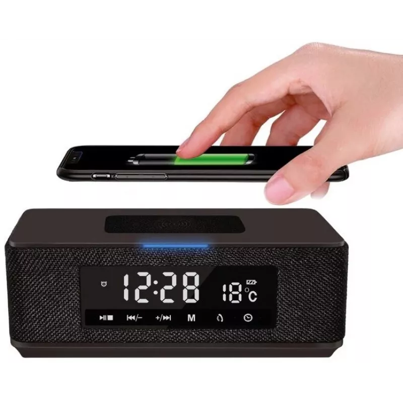 Platinet PMGQ15B - 10W kabelloser portabler Stereo-Lautsprecher - Schwarz - LCD-Display