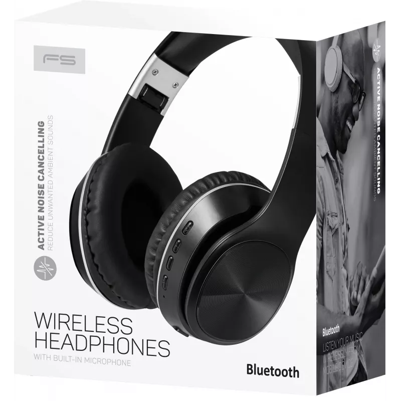 Omega Freestyle FH0925 kabelloses Bluetooth-Headset mit aktiver Geräuschunterdrückung, schwarz (44903)