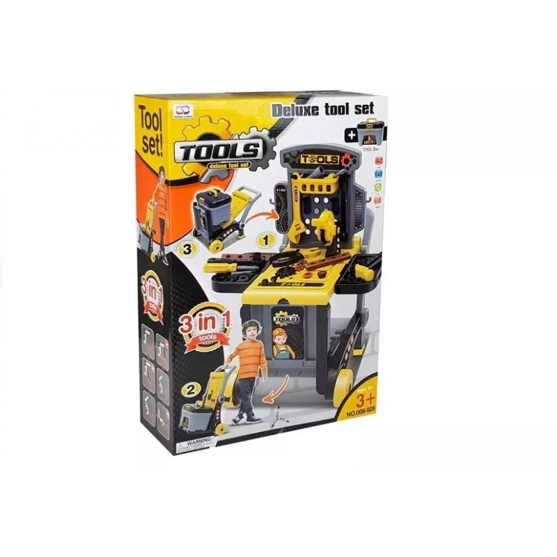 LEAN TOYS Tragbarer Deluxe-Werkzeugsatz Werkstatt im Werkzeugkoffer - 187 Teile