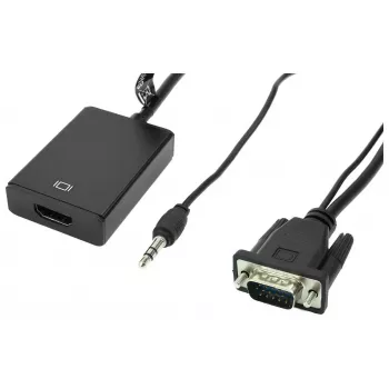 Accura VGA + Minijack to HDMI 0.2m Video- & Audio-Konverter