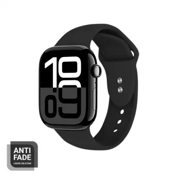 Crong Liquid Silicone Strap für Apple Watch 38/40/41/42 mm (Schwarz)