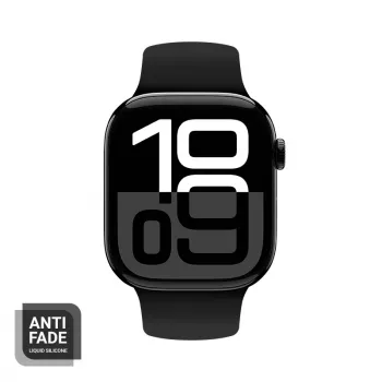Crong Liquid Silicone Strap für Apple Watch 38/40/41/42 mm (Schwarz)
