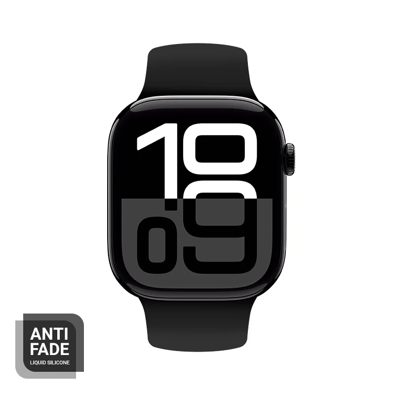 Crong Liquid Silicone Strap für Apple Watch 38/40/41/42 mm (Schwarz)