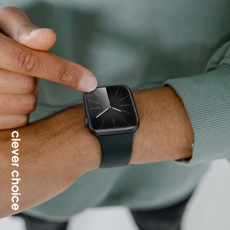 Crong Liquid Silicone Strap für Apple Watch 38/40/41/42 mm (Schwarz)