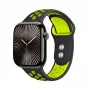 Crong Duo Sport Band für Apple Watch 38/40/41/42 mm (Schwarz/Limetten-Grün)