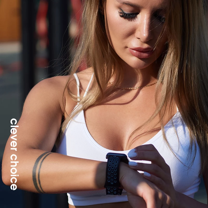 Crong Duo Sport Band für Apple Watch 38/40/41/42 mm (Schwarz/Limetten-Grün)