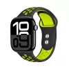 Crong Duo Sport Band für Apple Watch 38/40/41/42 mm (Schwarz/Limetten-Grün)