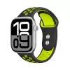 Crong Duo Sport Band für Apple Watch 38/40/41/42 mm (Schwarz/Limetten-Grün)