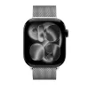Crong Milano Steel Edelstahl Milanese Loop Armband für Apple Watch 38/40/41/42 mm (Silber)