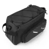 Wozinsky Fahrradgepäckträgertasche 9L mit Schultergurt und Regenhülle Schwarz (WBB22BK)