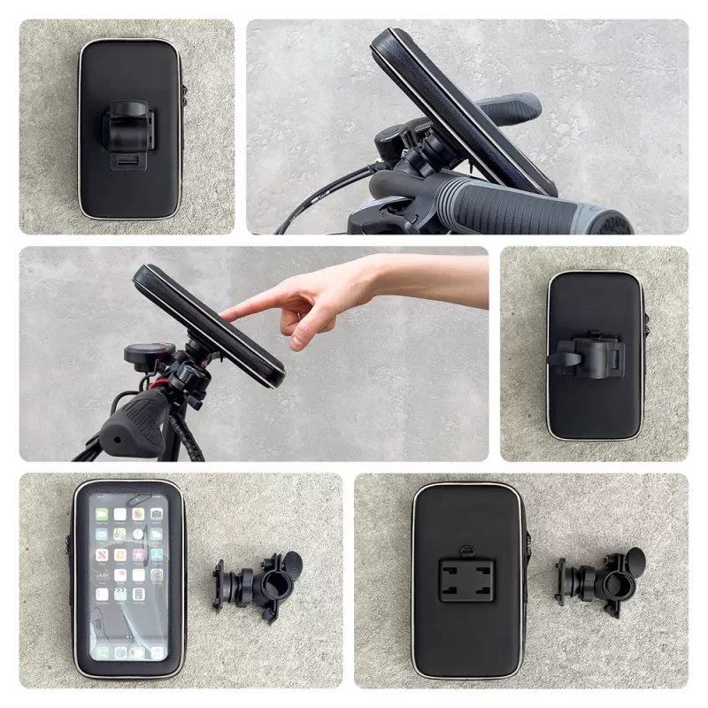 Wozinsky Universal Handlebar Phone Mount für Fahrrad, Motorrad, Elektroroller - Schwarz (WBHBK7)