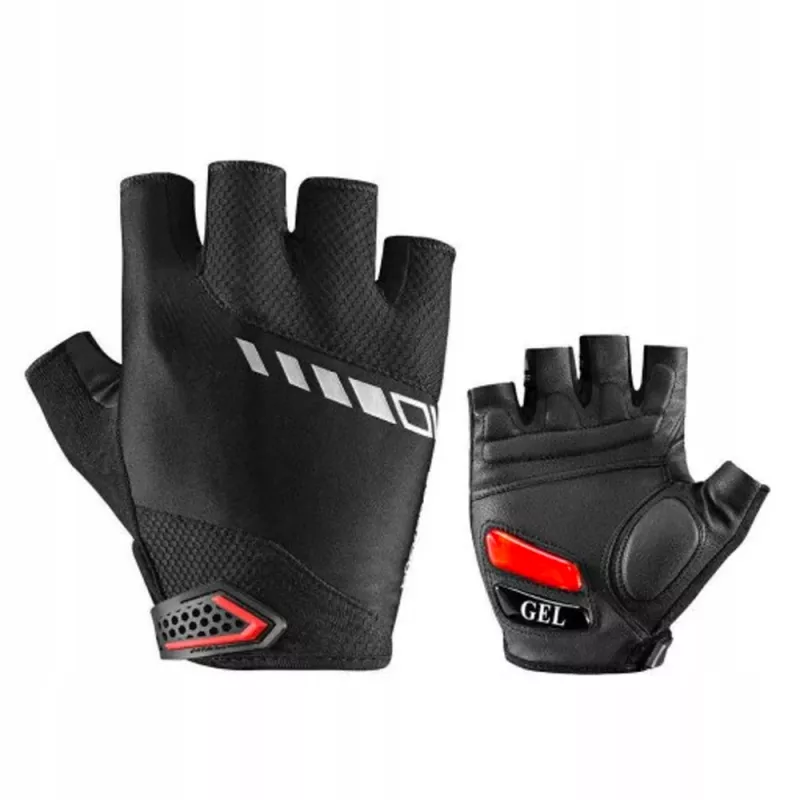 ROCKBROS Fahrradhandschuhe S143-BK L Gel-Polsterung Halbfinger Schwarz