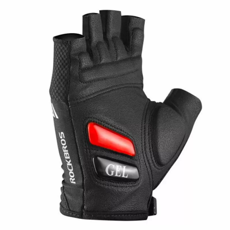 ROCKBROS Fahrradhandschuhe S143-BK L Gel-Polsterung Halbfinger Schwarz