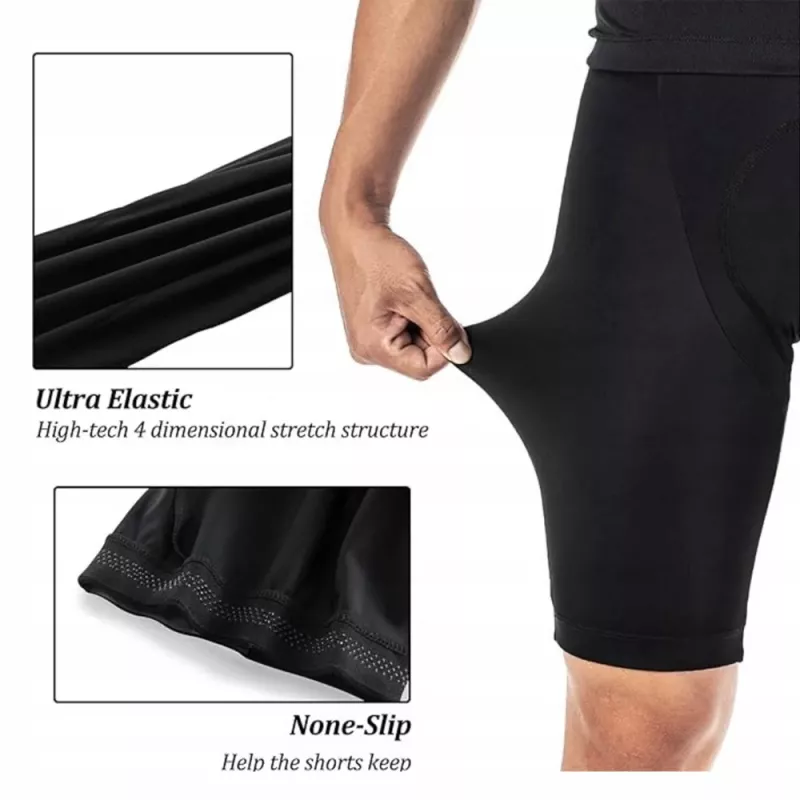 ROCKBROS RK2002XL Herren-Radträgerhose mit gepolstertem Sitzpolster, XL, Schwarz