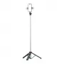 HURTEL Selfie Stick WC13YDS Teleskopstativ 1,3 m mit doppeltem LED-Licht und Handyhalter - Schwarz