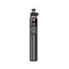 HURTEL Selfie Stick WC13YDS Teleskopstativ 1,3 m mit doppeltem LED-Licht und Handyhalter - Schwarz