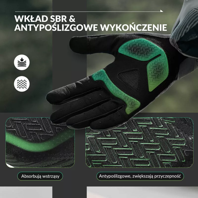 ROCKBROS Fahrradhandschuhe Halbfinger Größe L Grün-Schwarz