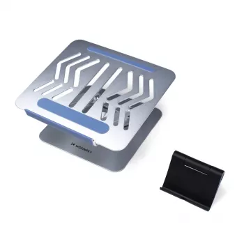 Wozinsky 360° Silberner Laptop-Ständer mit Handyhalter
